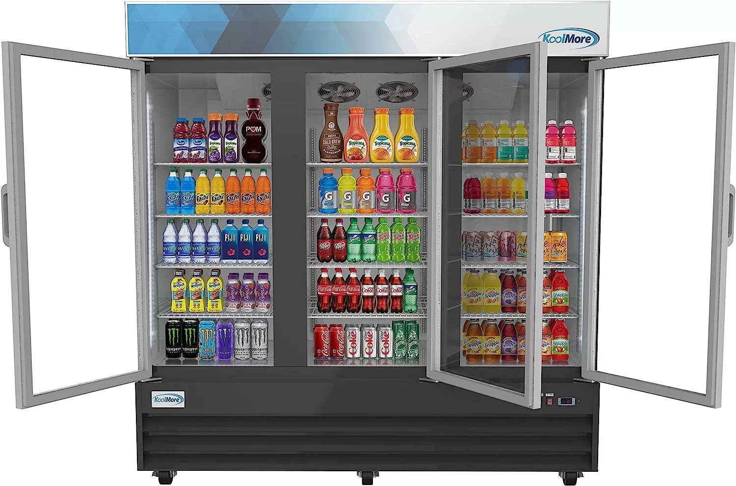 KoolMore Commercial One Glass Door Display Upright Beverage Refrigerator Cooler Merchandiser - 12 Cu. Ft [Black] (MDR-1GD-12C)