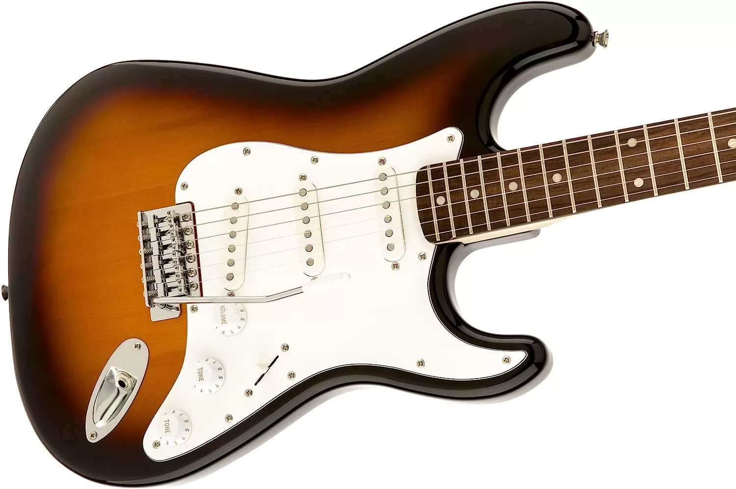 Fender Squier Stratocaster - Sunburst Bundle with Frontman 10G Amp, Gig Bag, Instrument Cable, Tuner, Strap, Picks, Fender Play Online Lessons, Instructional Book, and Austin Bazaar Instructional DVD
