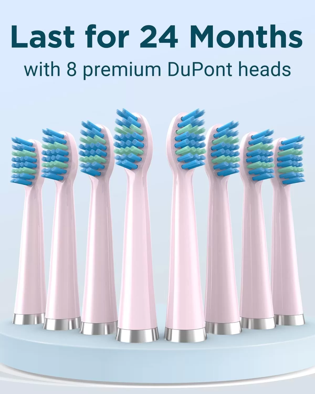 Sonic Electric Toothbrush for Adults - Rechargeable Electric Toothbrushes with 8 Brush Heads, & Travel Case,Teeth Whitening , Power Electric Toothbrush with Holder, Once Charge for 120 Days - H8 Pink