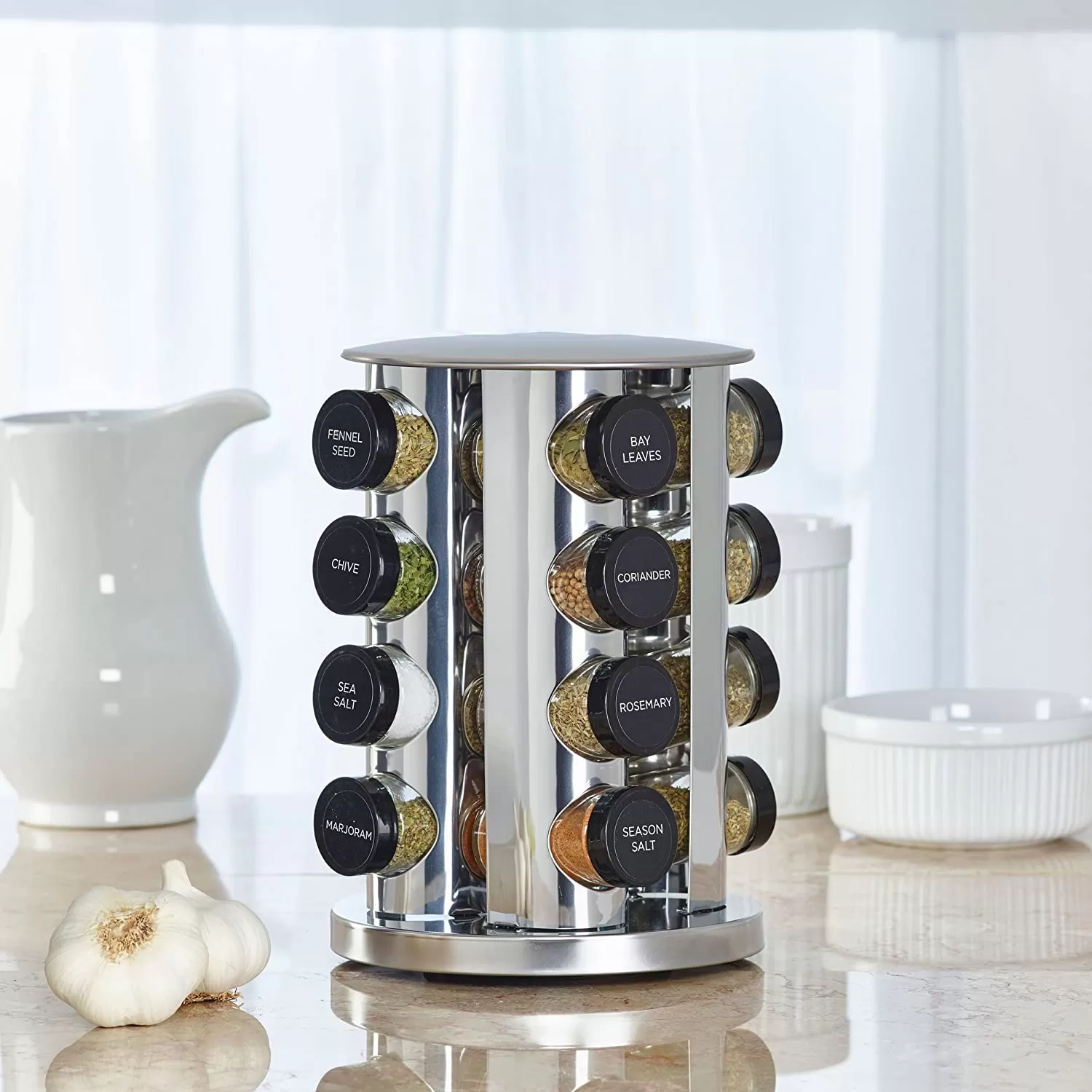 🎁GIFTRotary 20-tank counter top rack tower organizer