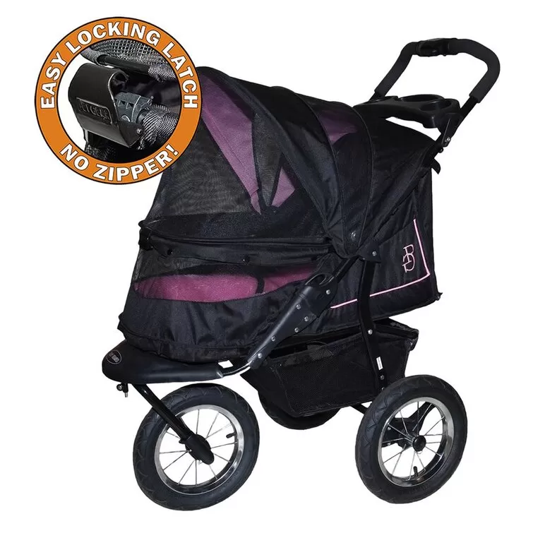 Pet Gear No-Zip NV Pet Stroller for Cats/Dogs, Easy Entry, Gel-Filled Tires, Plush Pad, Cover Incl.