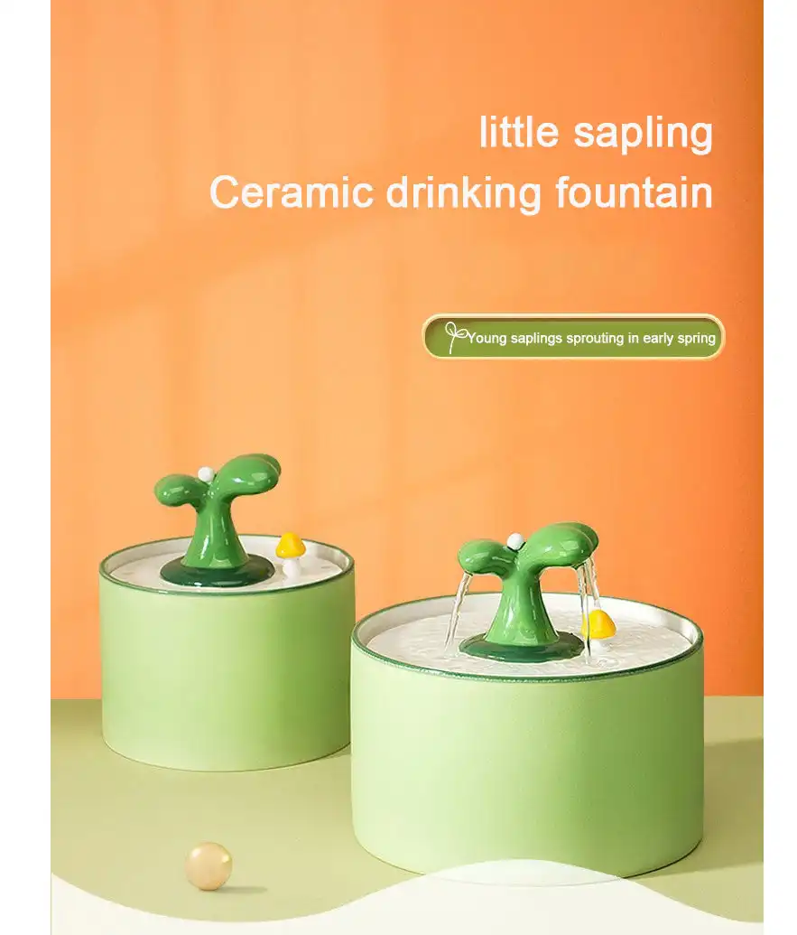 1.5L Electric Ceramic Pet Water Fountain Dispenser