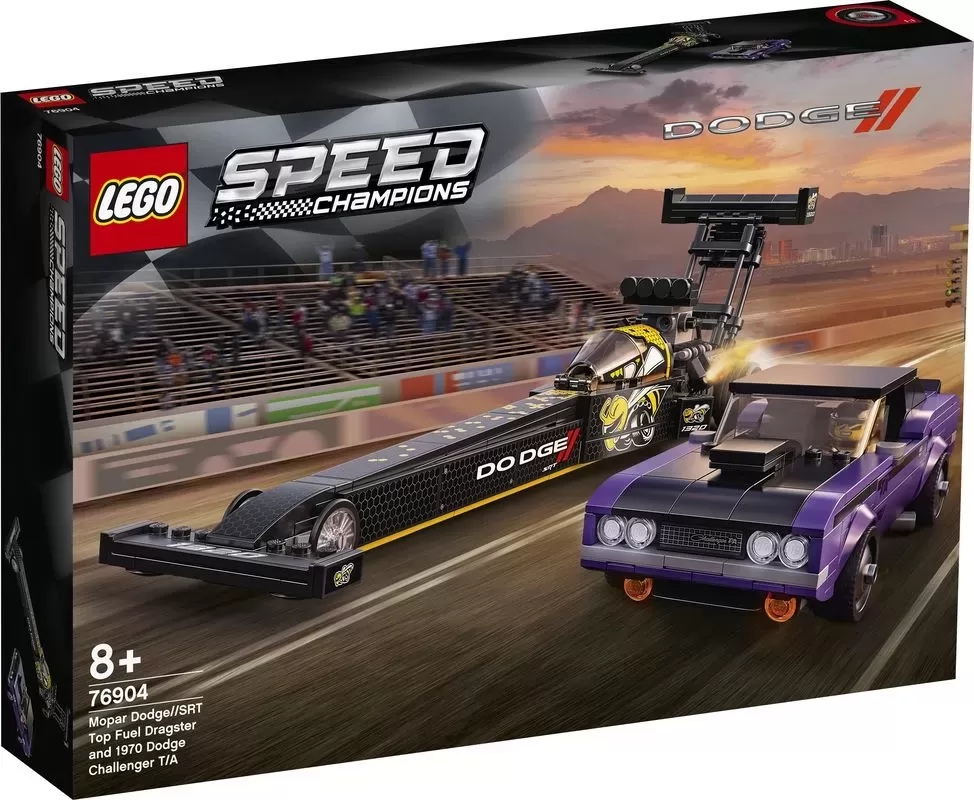 76904 SPEED CHAMPIONS MOPAR DODGE SRT TOP FUEL DRAGSTER AND 1970 DODGE CHALLENGER T/A
