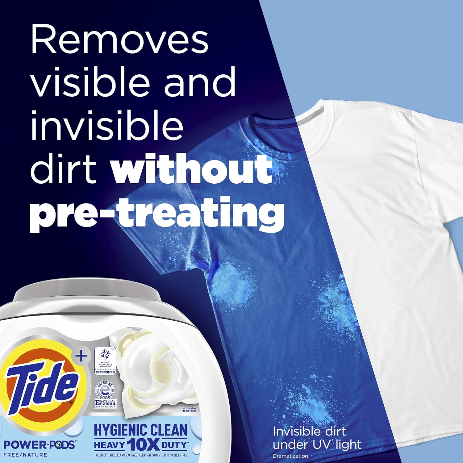 Tide Hygienic Clean Heavy 10x Duty Power PODS Laundry Detergent Pacs, Spring Meadow, 63 count, For Visible and Invisible Dirt
