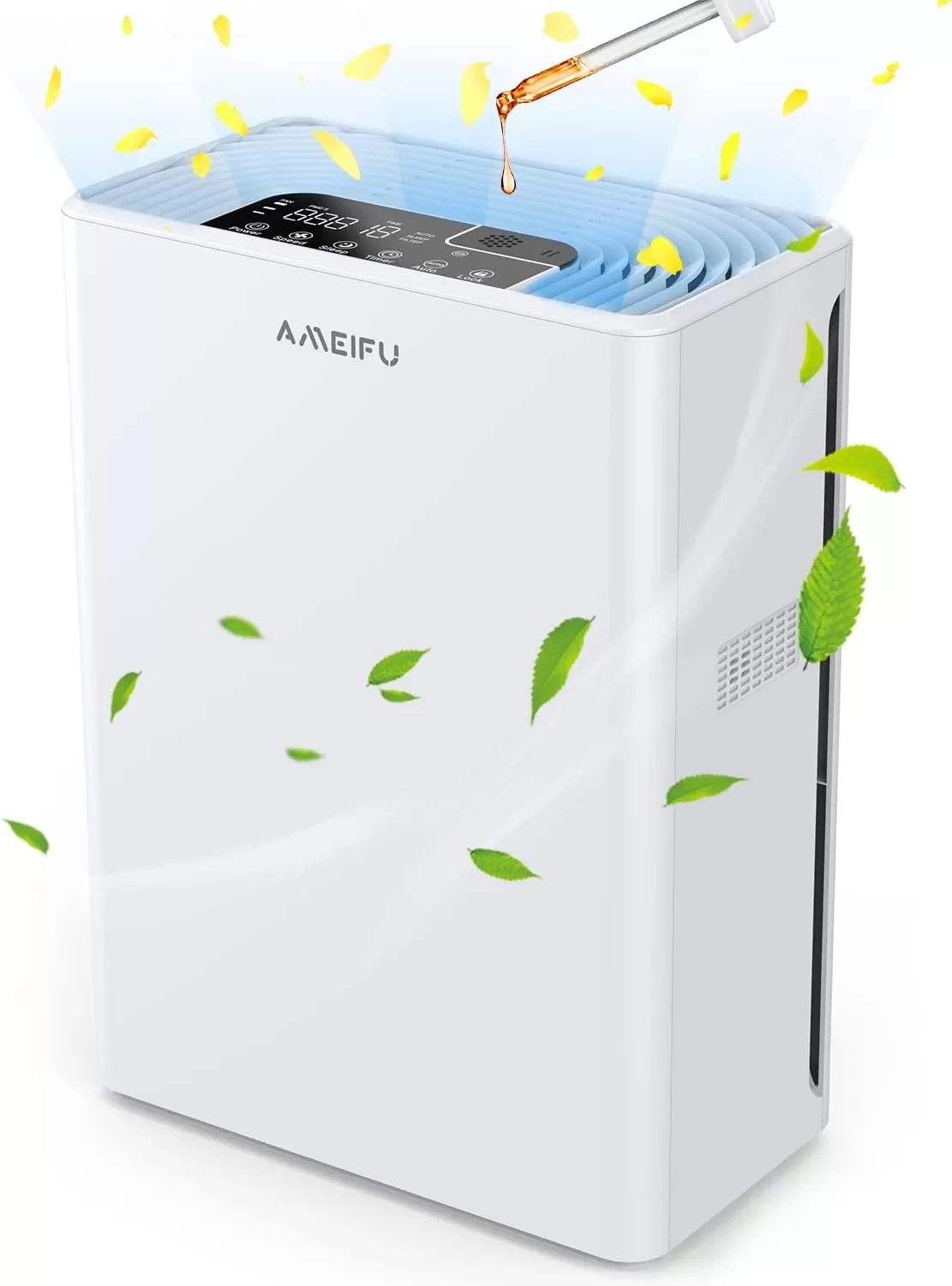 AMEIFU Air Purifiers for Home Large Room up to 1640ft2, Hepa Air Purifiers, H13 True HEPA Air Filter for Wildfires, Pets Hair, Dander, Smoke, Pollen, 3 Fan Speeds, 5 Timer, Sleep Mode 15DB Air Cleaner