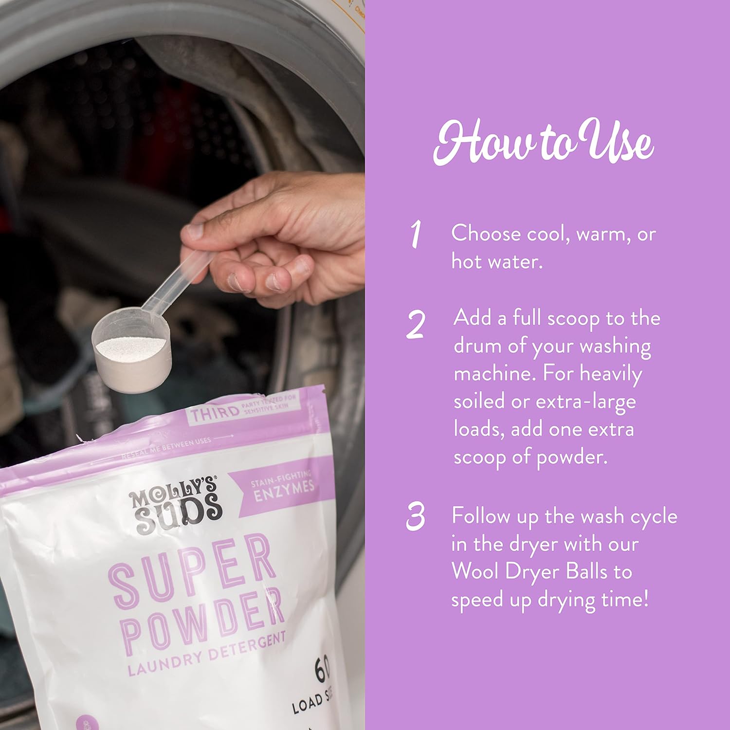 Molly's Suds Original Laundry Detergent Powder | Natural Laundry Detergent Powder for Sensitive Skin | Earth-Derived Ingredients, Stain Fighting | 120 Loads (Citrus Grove)