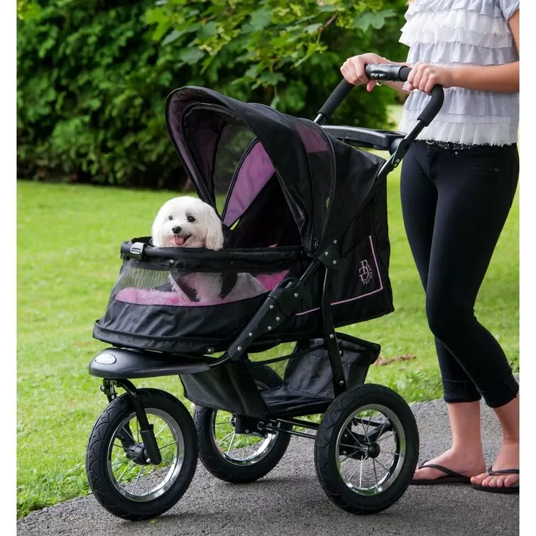 Pet Gear No-Zip NV Pet Stroller for Cats/Dogs, Easy Entry, Gel-Filled Tires, Plush Pad, Cover Incl.
