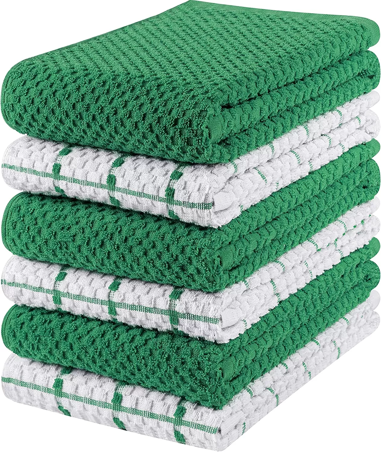 Kitchen Towels 12 Pack, 15 x 25 Inches, 100% Ring Spun Cotton Super Soft and Absorbent Linen Dish Towels, Tea Towels and Bar Towels Set (Black)