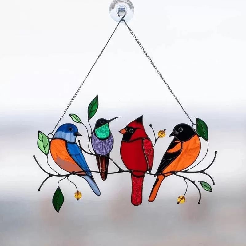 🐦🔥 Last Day 70% OFF-Birds Stained  Window  Panel Hangings🎁