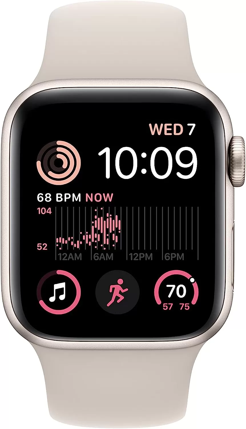Watch SE (2nd Gen) [GPS 40mm] Smart Watch w/Starlight Aluminum Case & Starlight Sport Band - S/M. Fitness & Sleep Tracker, Crash Detection, Heart Rate Monitor, Retina Display, Water Resistant