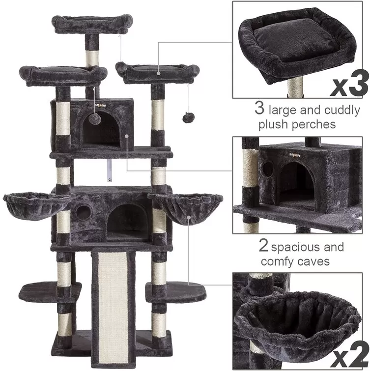 Lima Pet Heavy Duty 68 Inch Multi-Level Cat Tree