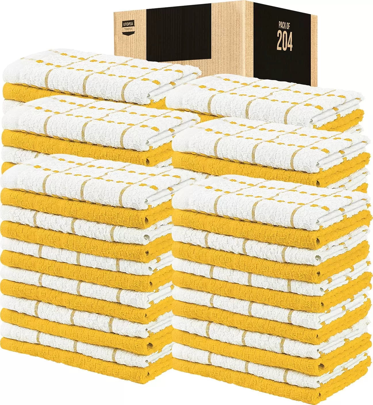 Kitchen Towels 12 Pack, 15 x 25 Inches, 100% Ring Spun Cotton Super Soft and Absorbent Linen Dish Towels, Tea Towels and Bar Towels Set (Black)