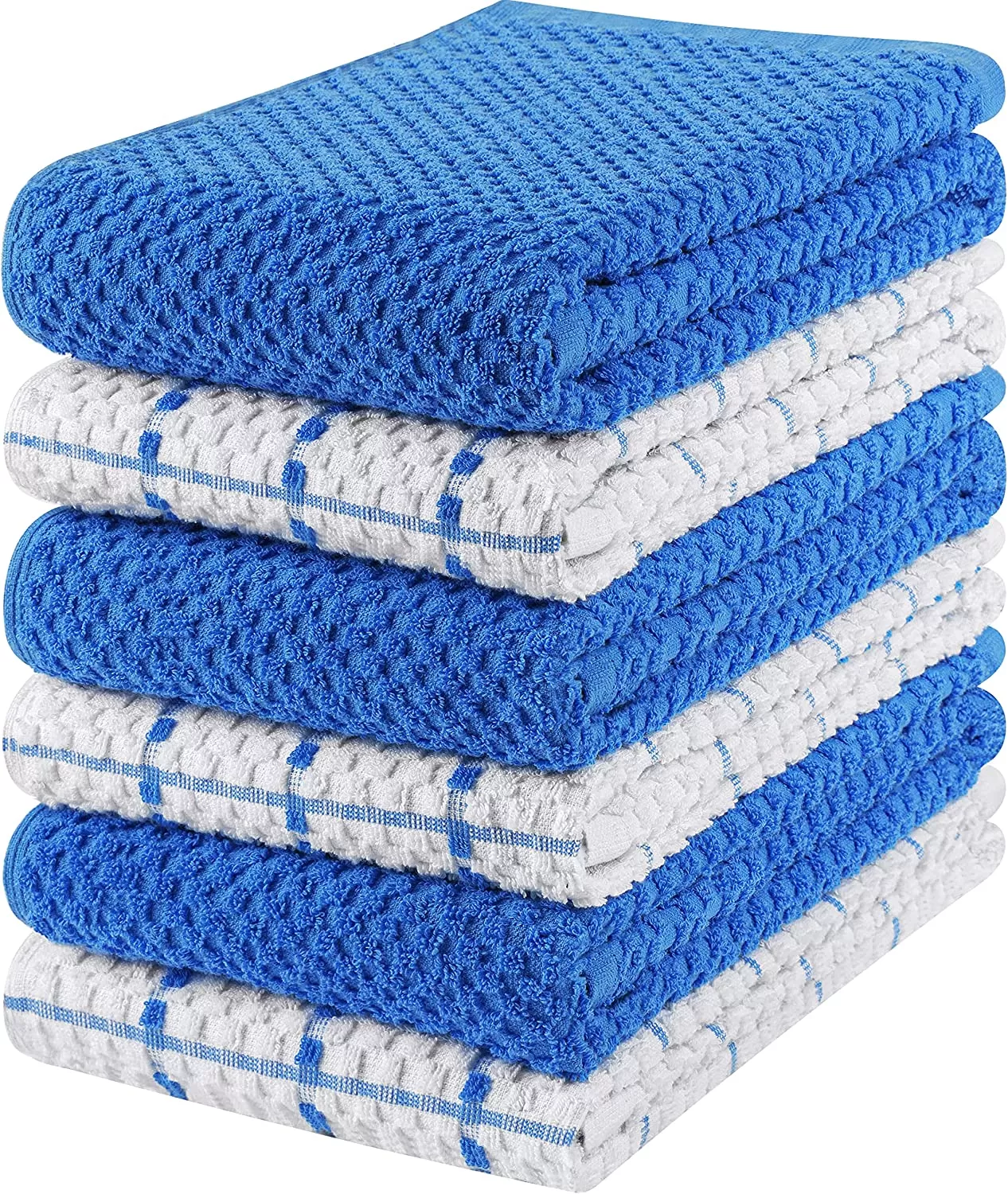 Kitchen Towels 12 Pack, 15 x 25 Inches, 100% Ring Spun Cotton Super Soft and Absorbent Linen Dish Towels, Tea Towels and Bar Towels Set (Black)