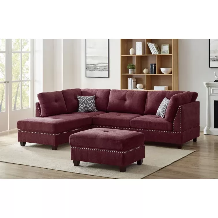 Sunnydale Left Hand Facing Sofa and Chaise with Ottoman