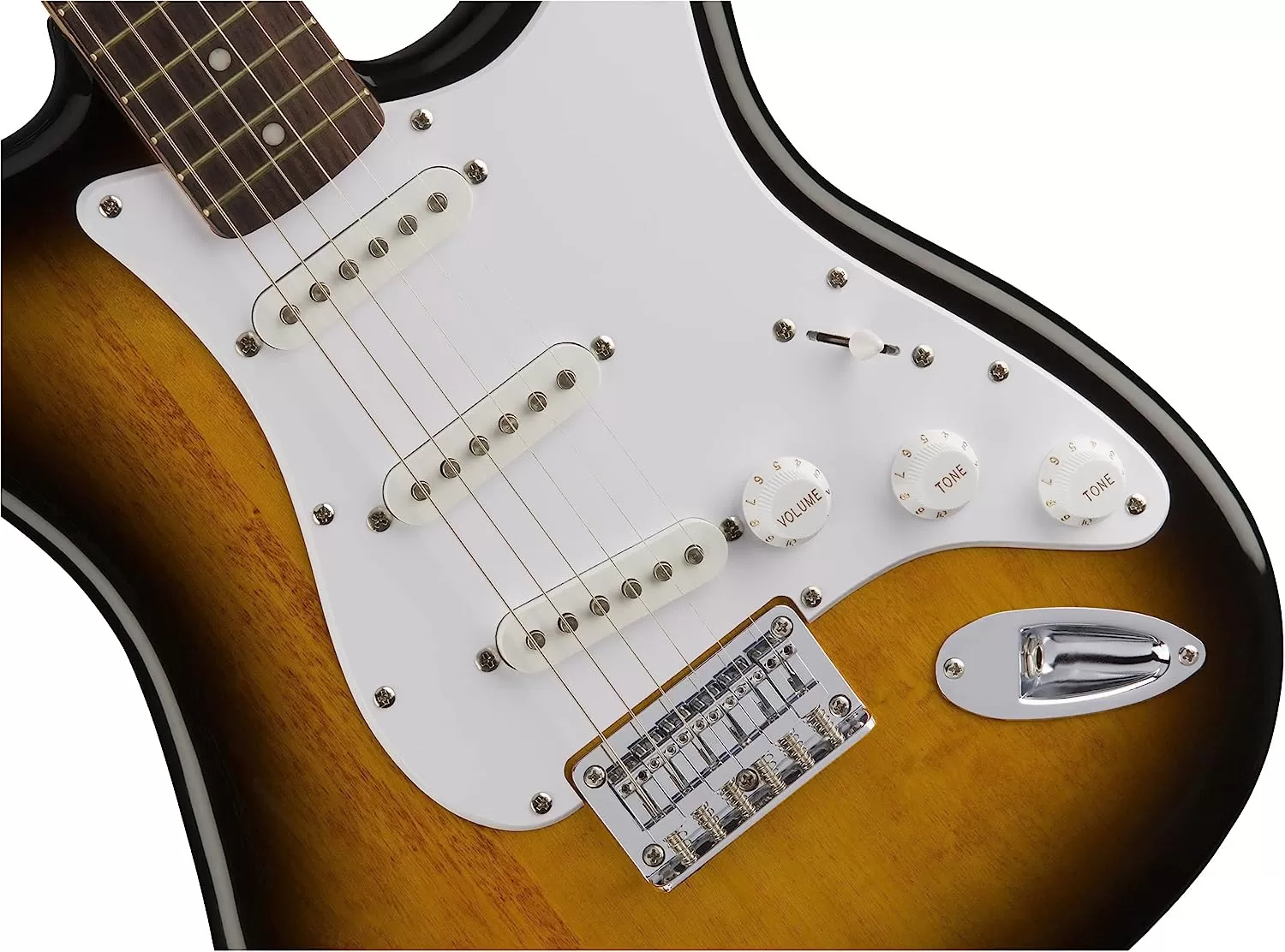 Fender Squier Stratocaster - Sunburst Bundle with Frontman 10G Amp, Gig Bag, Instrument Cable, Tuner, Strap, Picks, Fender Play Online Lessons, Instructional Book, and Austin Bazaar Instructional DVD