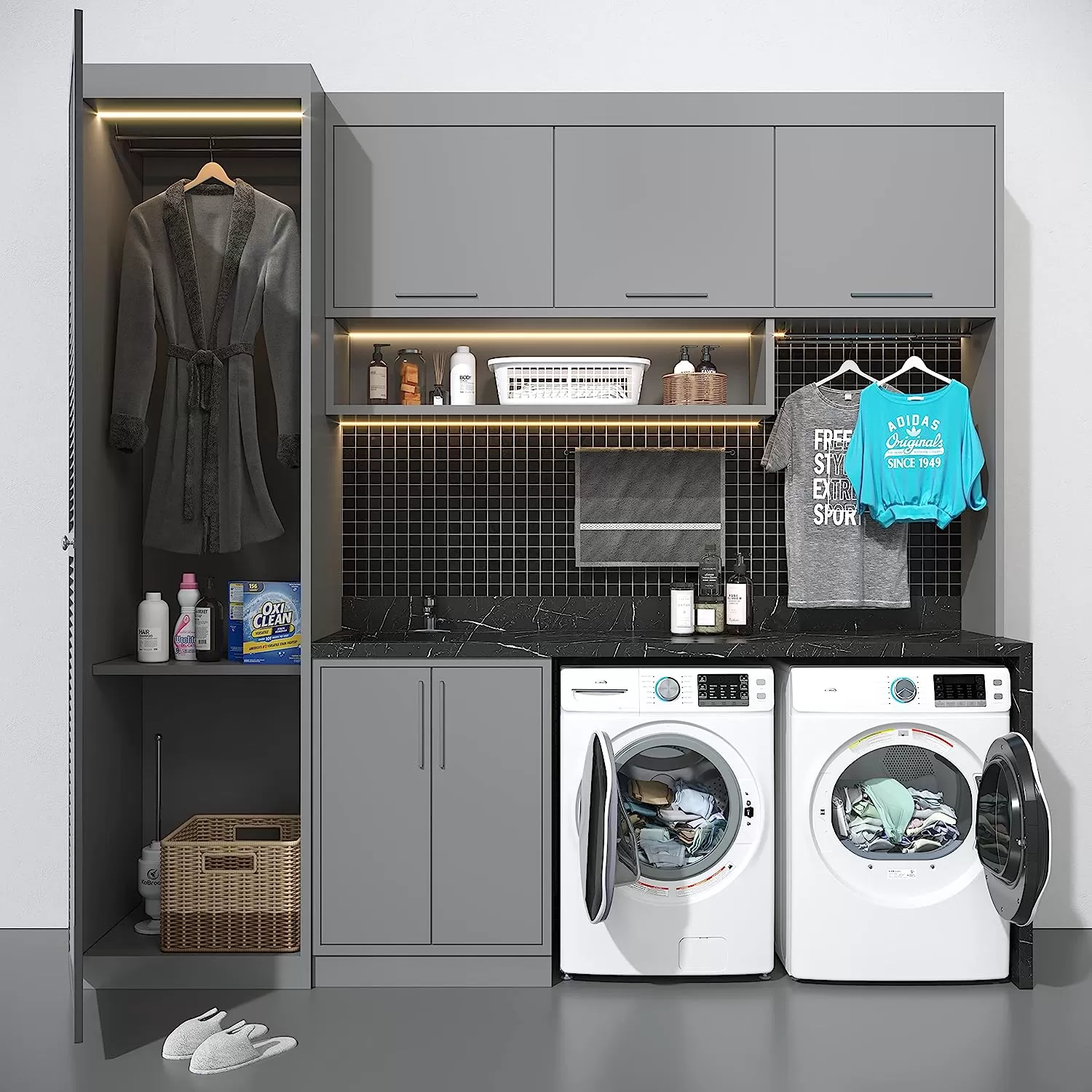 KoolMore FLW-3CWH Front Load Machine, 2.7 Cu. Ft, Space Saving Unit with 20-Minute Quick, 12 Washing Cycles, Quiet Inverter Motor [120V],