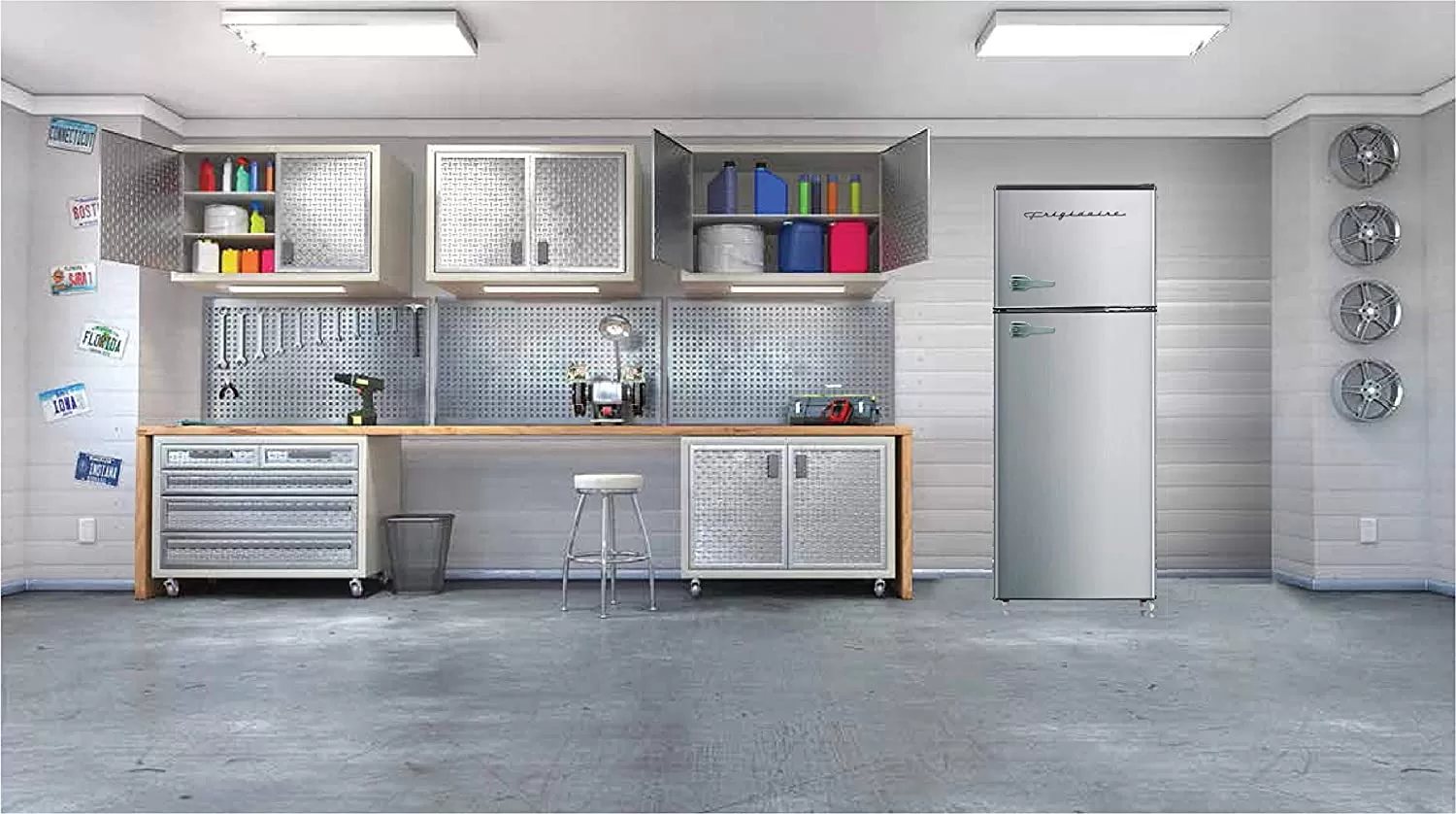 Frigidaire EFR451 2 Door Refrigerator/Freezer, 4.6 cu ft, Platinum Series, Stainless Steel, Double
