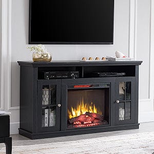 Brady Electric Fireplace TV Stand in Rustic Black
