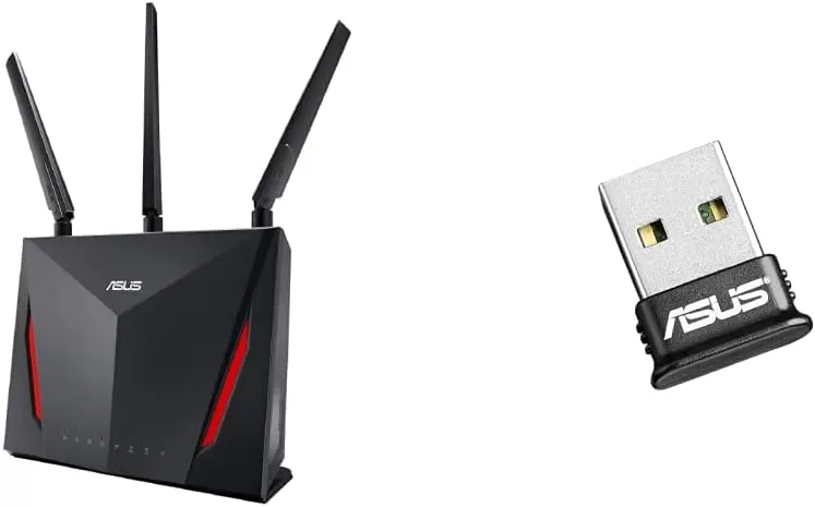 ASUS AC2900 WiFi Gaming Router (RT-AC86U) - Dual Band Gigabit Wireless Internet Router, WTFast Game Accelerator, Streaming, AiMesh Compatible, Included Lifetime Internet Security, Adaptive QoS