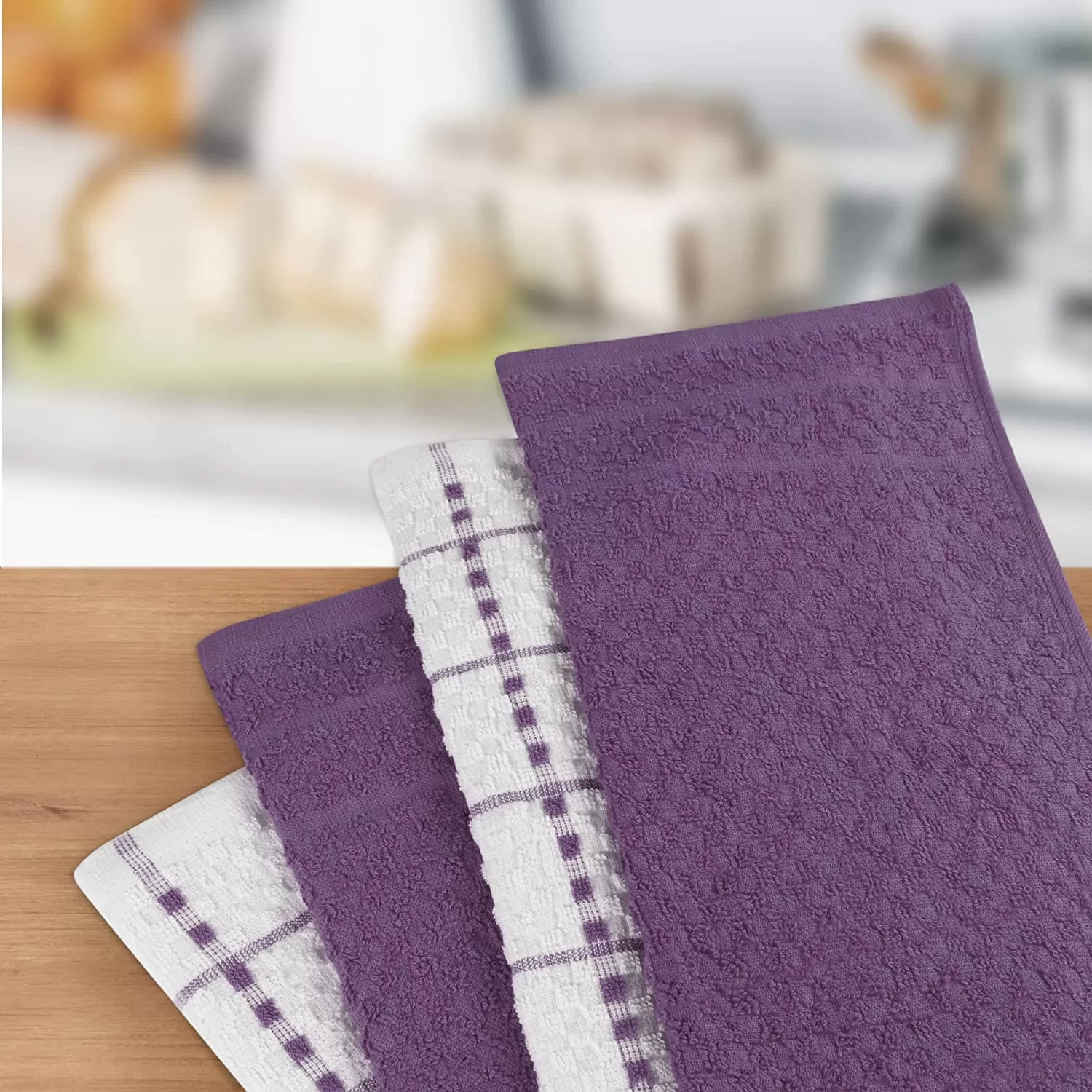 Kitchen Towels 12 Pack, 15 x 25 Inches, 100% Ring Spun Cotton Super Soft and Absorbent Linen Dish Towels, Tea Towels and Bar Towels Set (Black)