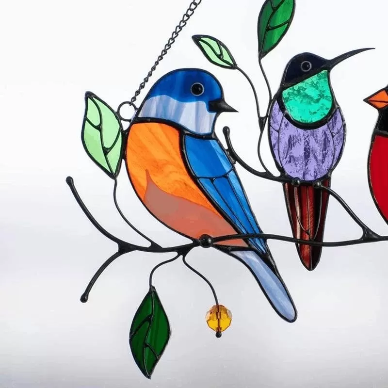 🐦🔥 Last Day 70% OFF-Birds Stained  Window  Panel Hangings🎁