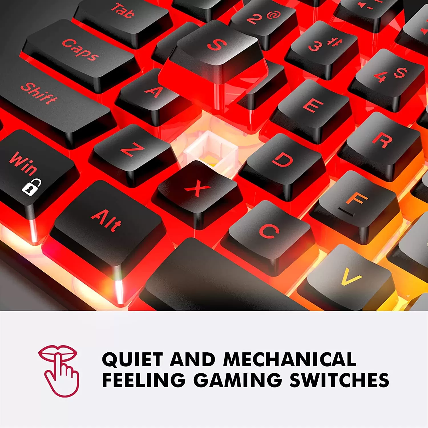NPET K10 Wired Gaming Keyboard, LED Backlit, Spill-Resistant Design, Multimedia Keys, Quiet Silent USB Membrane Keyboard for Desktop, Computer, PC (Black)