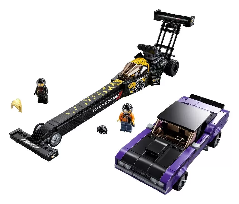 76904 SPEED CHAMPIONS MOPAR DODGE SRT TOP FUEL DRAGSTER AND 1970 DODGE CHALLENGER T/A