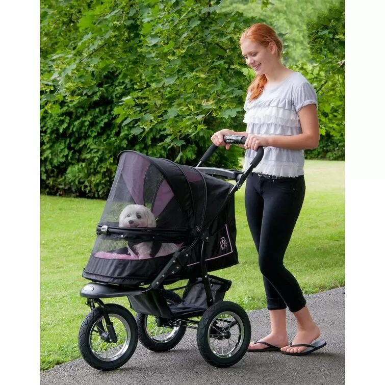 Pet Gear No-Zip NV Pet Stroller for Cats/Dogs, Easy Entry, Gel-Filled Tires, Plush Pad, Cover Incl.