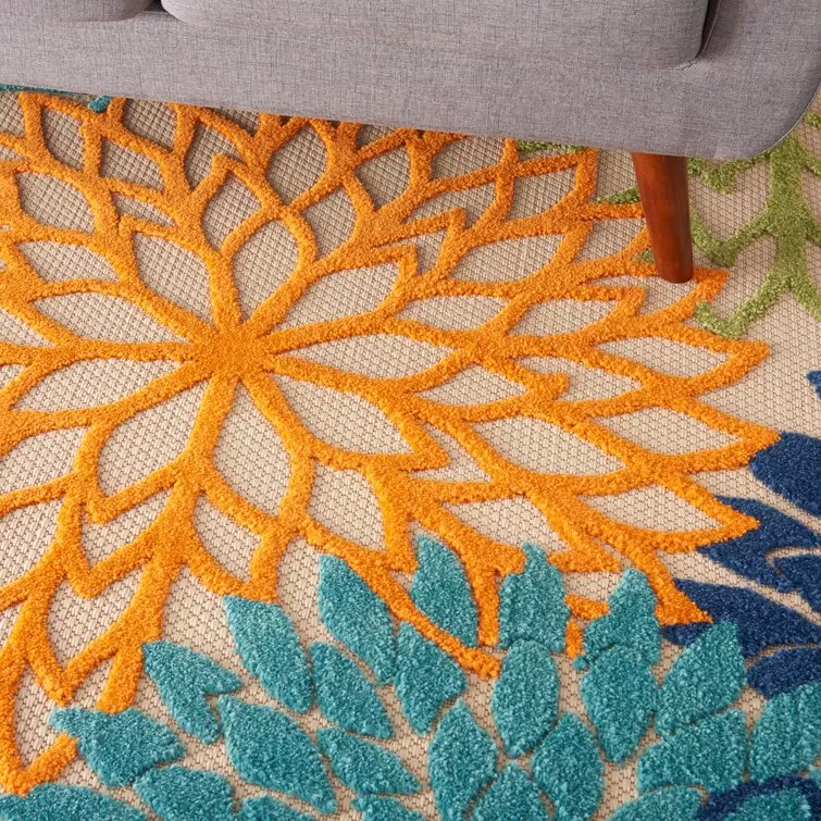 Miraloma Green/Red/Orange Indoor/Outdoor Rug