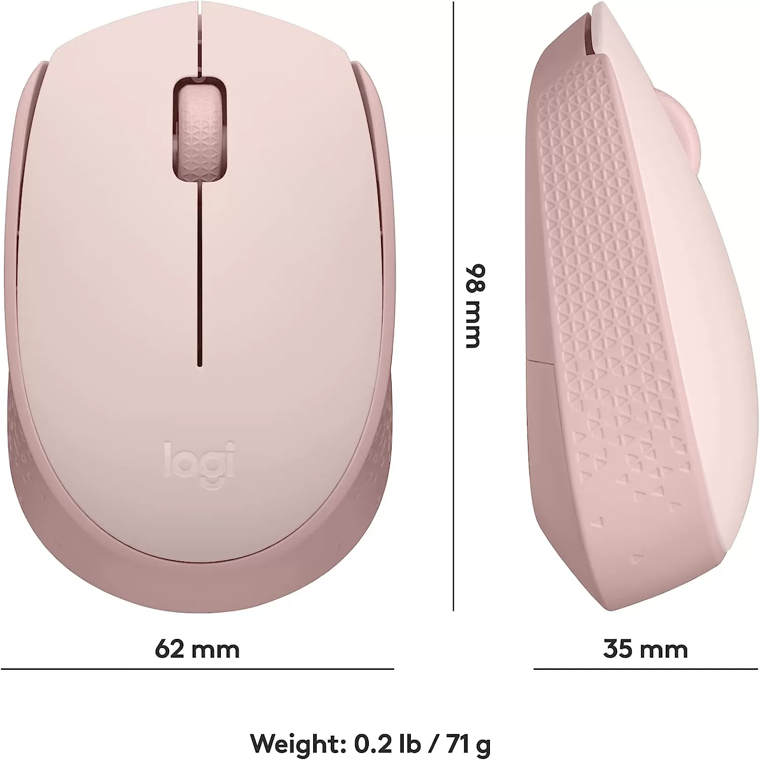 Logitech M170 Wireless Mouse for PC, Mac, Laptop, 2.4 GHz with USB Mini Receiver, Optical Tracking, 12-Months Battery Life, Ambidextrous - Blue Grey