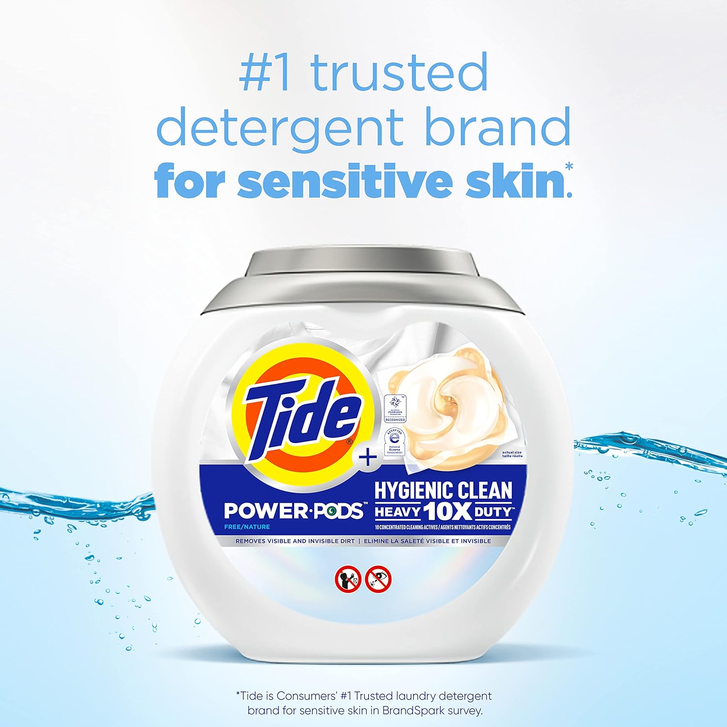Tide Hygienic Clean Heavy 10x Duty Power PODS Laundry Detergent Pacs, Spring Meadow, 63 count, For Visible and Invisible Dirt