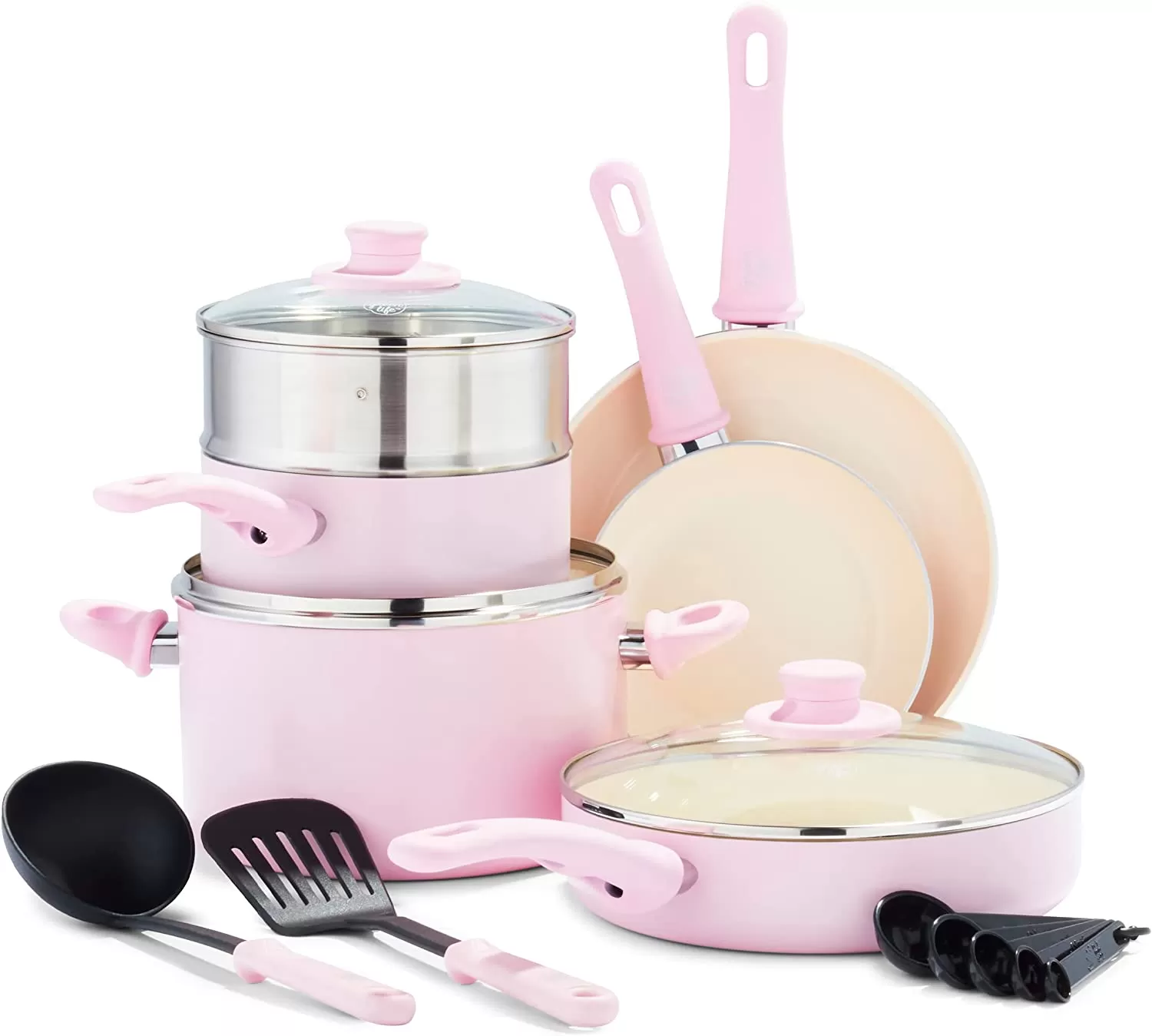 Healthy Ceramic Nonstick, 16 Piece Cookware Pots