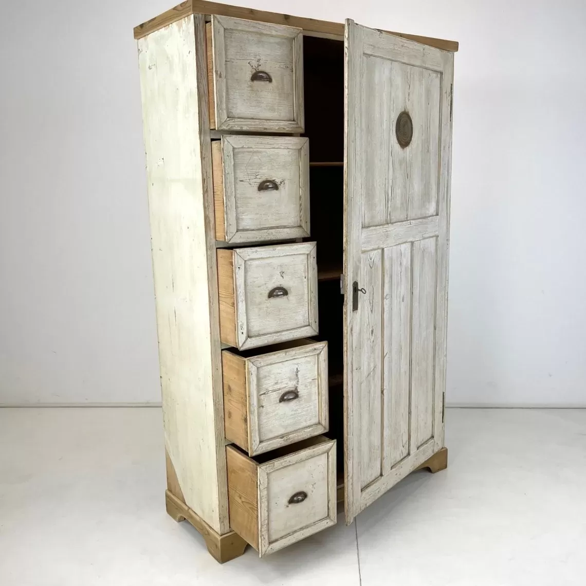 19th Century Eastern Europian Food Cabinet / Antique Storage Cabinet