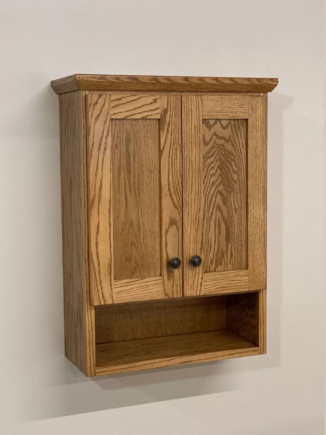 Over the Toilet Oak Bathroom Vanity/Medicine Cabinet Shaker Style in Oak Wood by Ideas to Home