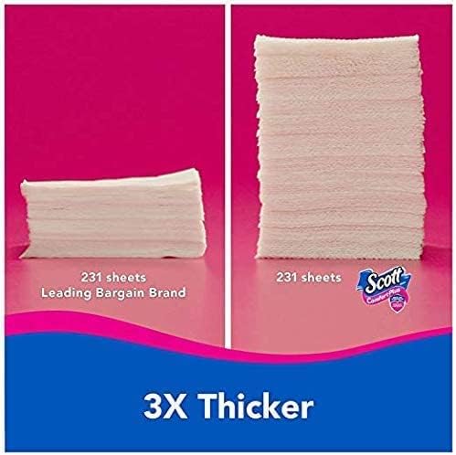 Scott ComfortPlus Toilet Paper, 12 Double Rolls, 231 Sheets per Roll, Septic-Safe, 1-Ply Toilet Tissue