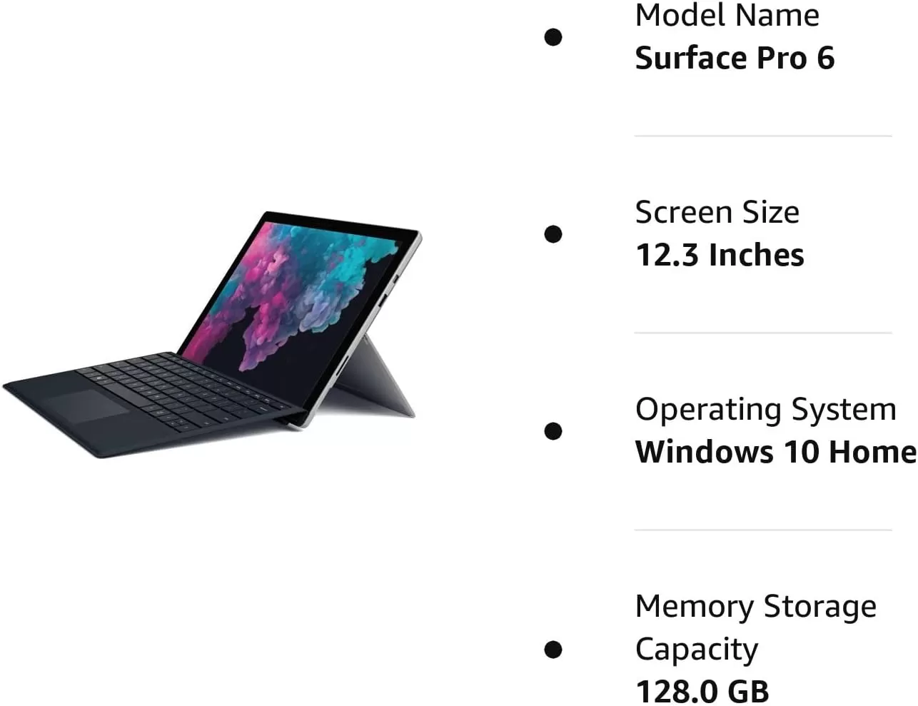 Surface Pro 6 (Intel Core i5, 8GB RAM, 256GB) - Newest Version (Renewed)