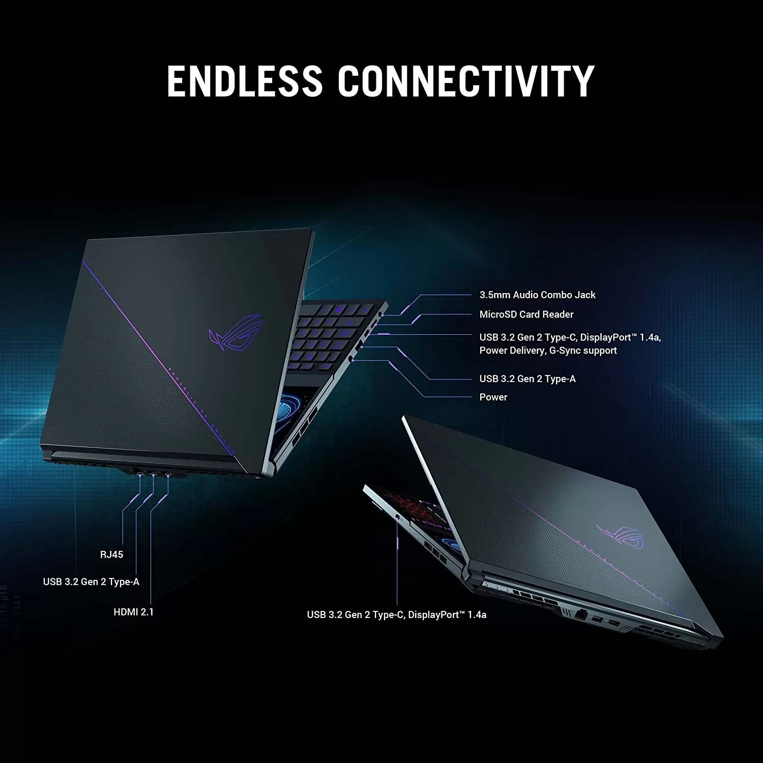ASUS ROG Zephyrus Duo 16 (2022) Gaming Laptop, 16” Mini LED 240Hz/3ms, QHD 16:10 Display, 100% DCI-P3, NVIDIA GeForce RTX 4080, AMD Ryzen 9 7945HX, 32GB DDR5, 1TB SSD, Windows 11 Pro, GX650PZ-XS96