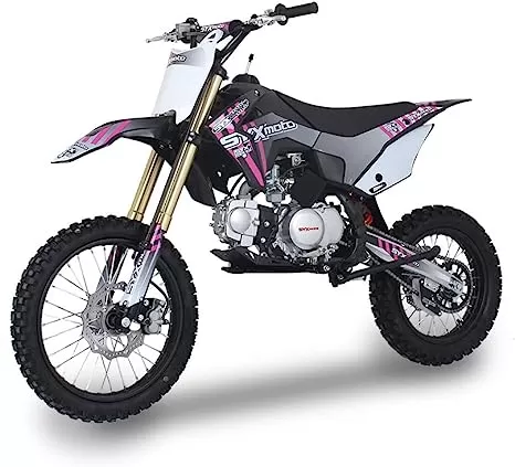 SYX MOTO Whip 125cc Kick Start Dirt Bike 4-Stroke Gas Powered Off Road Pit Bike(Pink)