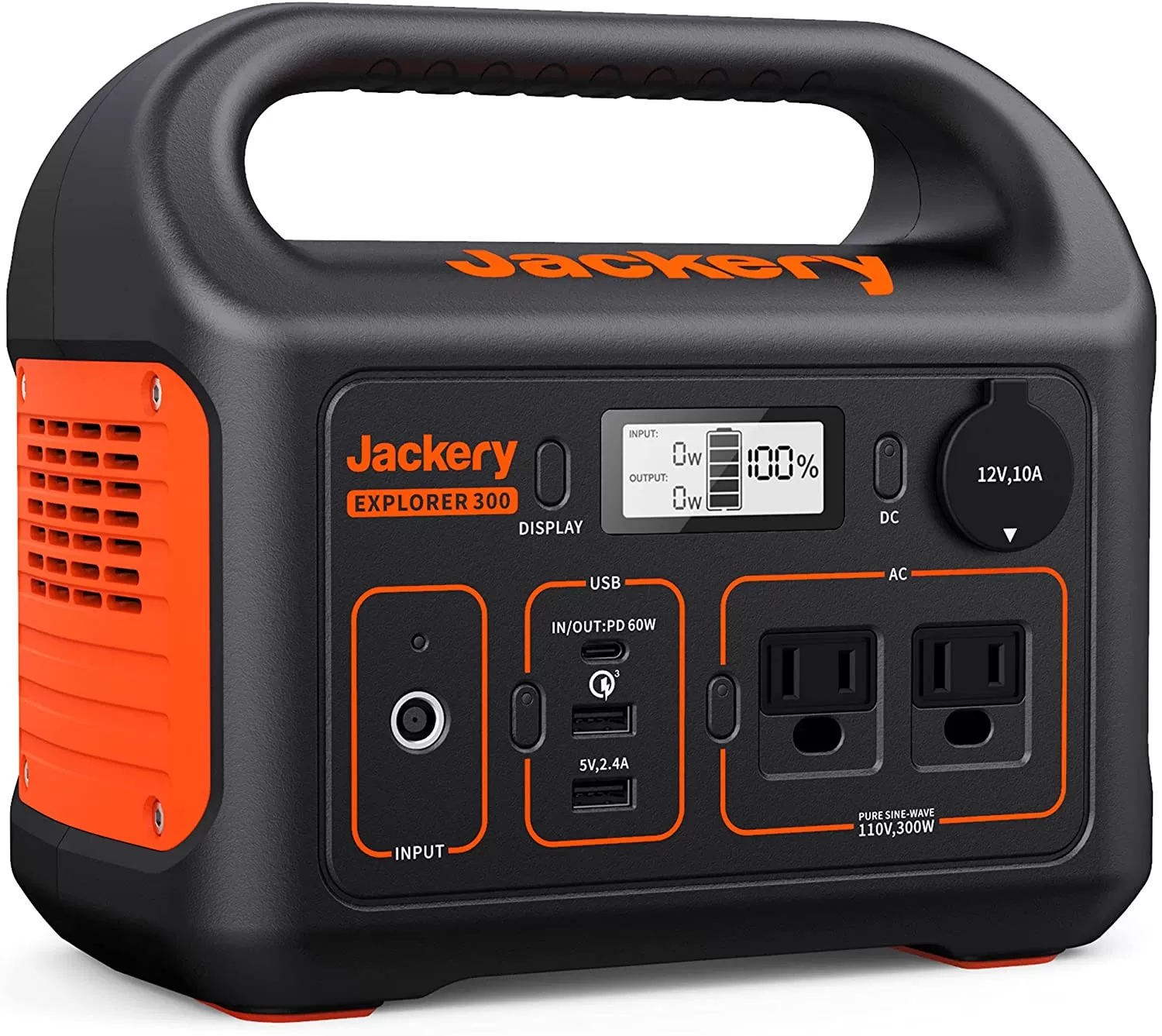 Jackery Portable Power Station Explorer 300, 293Wh Backup Lithium Battery, 110V/300W Pure Sine Wave AC Outlet, Solar Generator (Solar Panel Not Included) for Outdoors Camping Travel Hunting Blackout