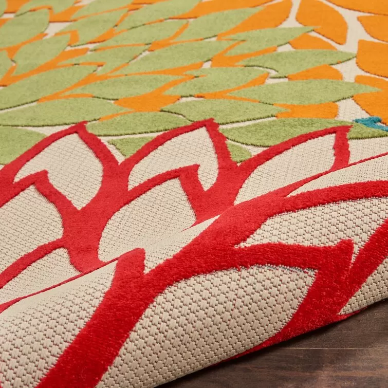 Miraloma Green/Red/Orange Indoor/Outdoor Rug