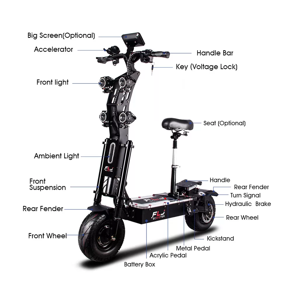 (ð¥Limited Time Sale) Upgraded SK2 72V 8000W 13inch fat wheel best electric Scooter E scooters