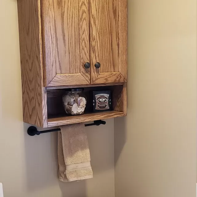 Over the Toilet Oak Bathroom Vanity/Medicine Cabinet Shaker Style in Oak Wood by Ideas to Home
