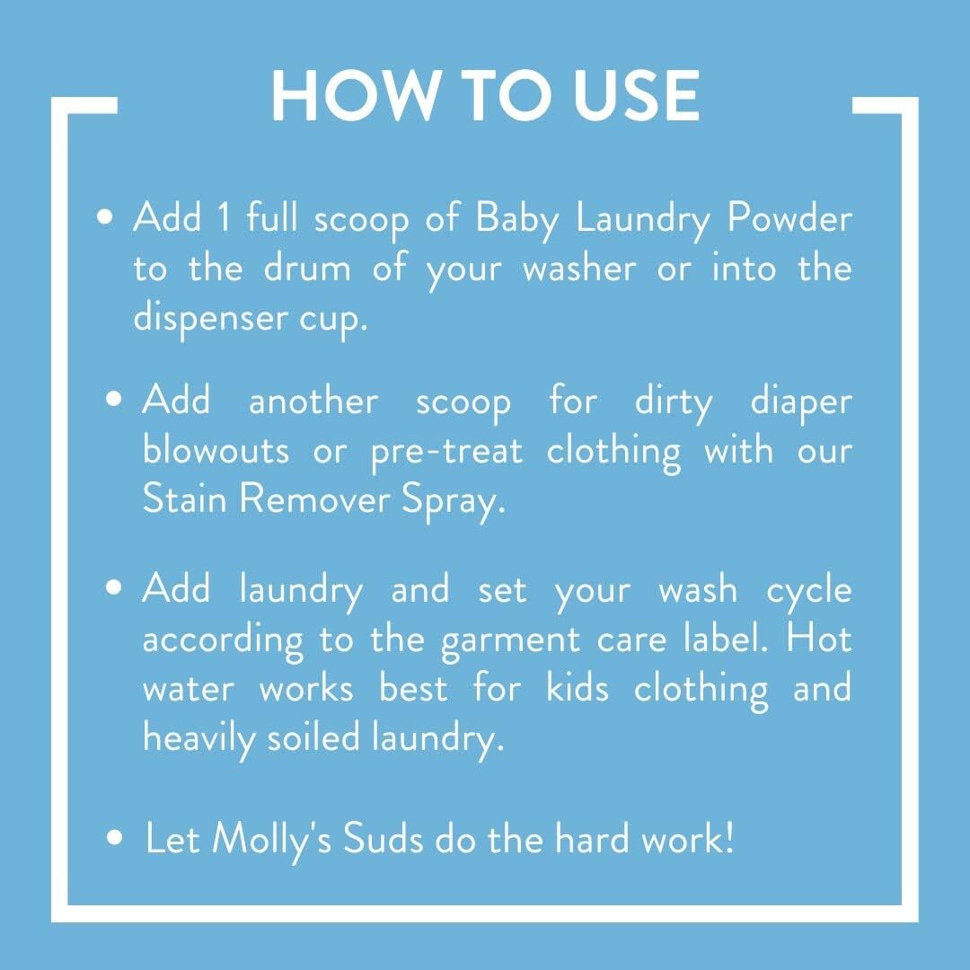 Molly's Suds Original Laundry Detergent Powder | Natural Laundry Detergent Powder for Sensitive Skin | Earth-Derived Ingredients, Stain Fighting | 120 Loads (Citrus Grove)