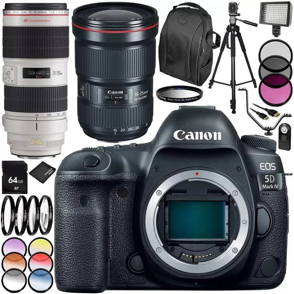 🔥 Models In Popular Advertisements 🔥Canon EOS 5D Mark IV DSLR Camera With EF 16-35mm F/2.8L III USM Lens & EF 70-200mm F/2.8L IS II USM Lens 28PC Accessory Kit - Includes 64GB Memory Card + MORE