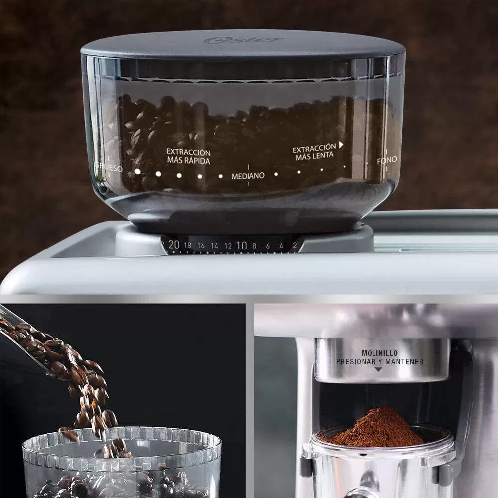 Oster® Perfect Brew espresso coffee maker 15 bar built-in grinder BVSTEM7300