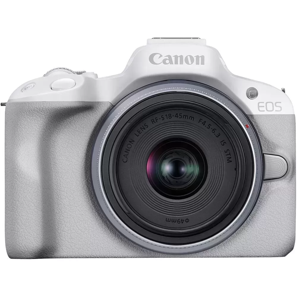 Canon EOS R50 Mirrorless Camera with 18-45mm Lens | White