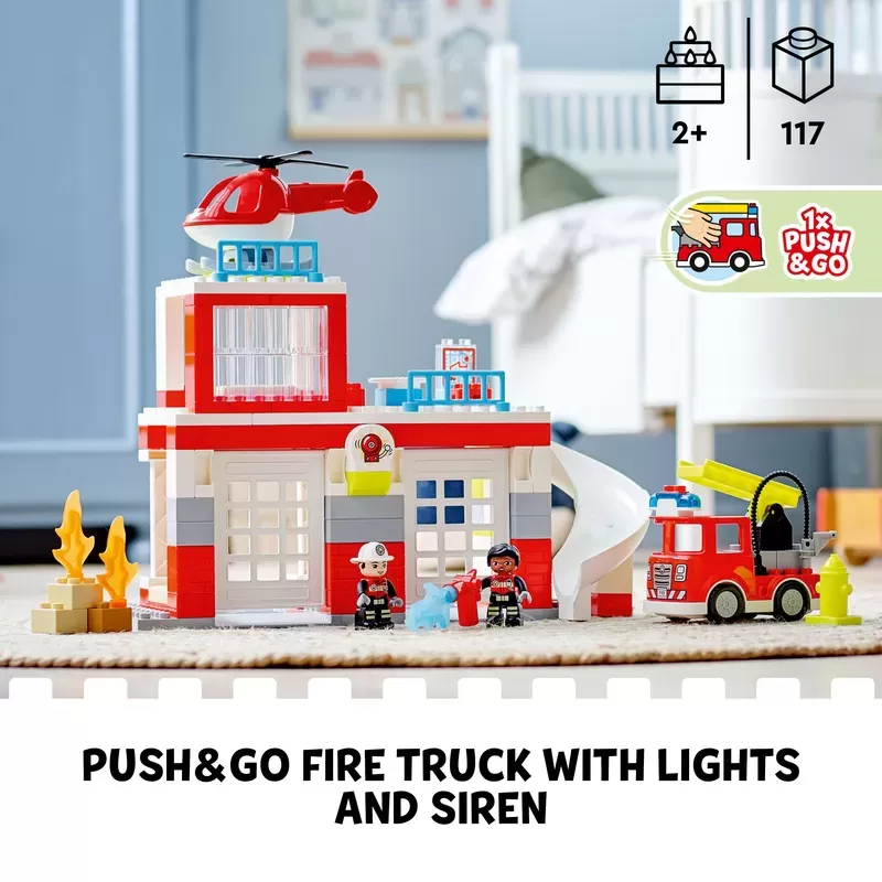 DUPLO RESCUE FIRE STATION & HELICOPTER 10970 BUILDING TOY