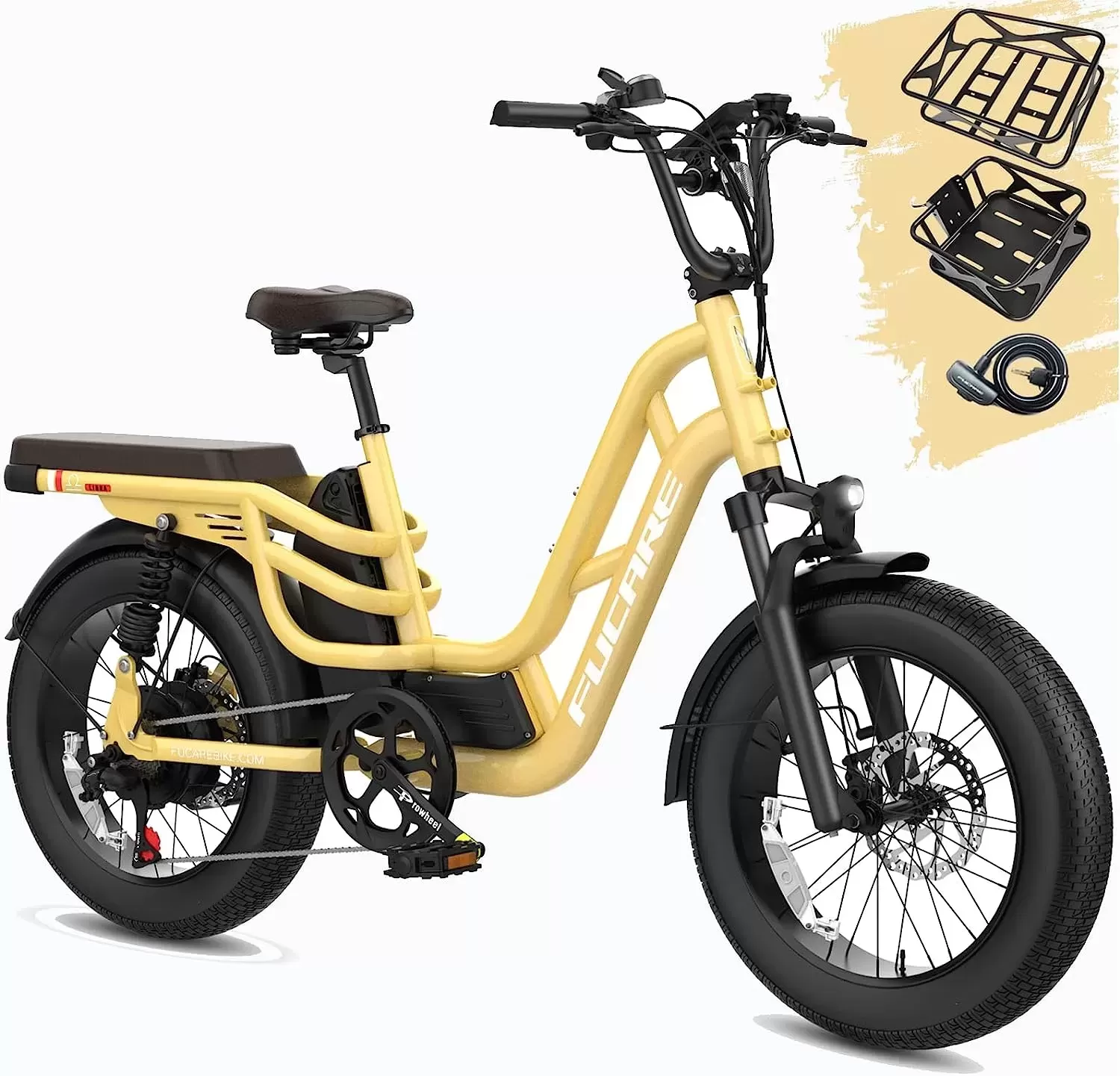 Fucare Libra 750W Electric Bike for Adults 32MPH 48V 20Ah LG Lithium Battery EBike with Full Suspension LCD Color Display 20