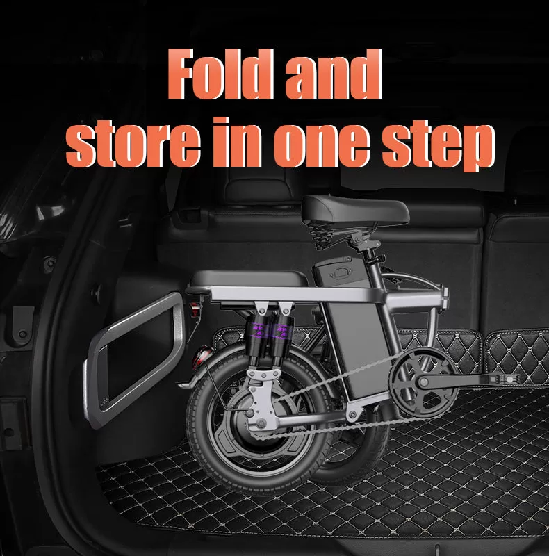 E-bike F12 Pro 48V12AH 400W Dual Motor Folding Ebike Aluminum alloy body, 14