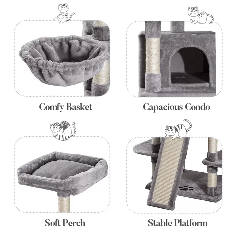 Lima Pet Heavy Duty 68 Inch Multi-Level Cat Tree